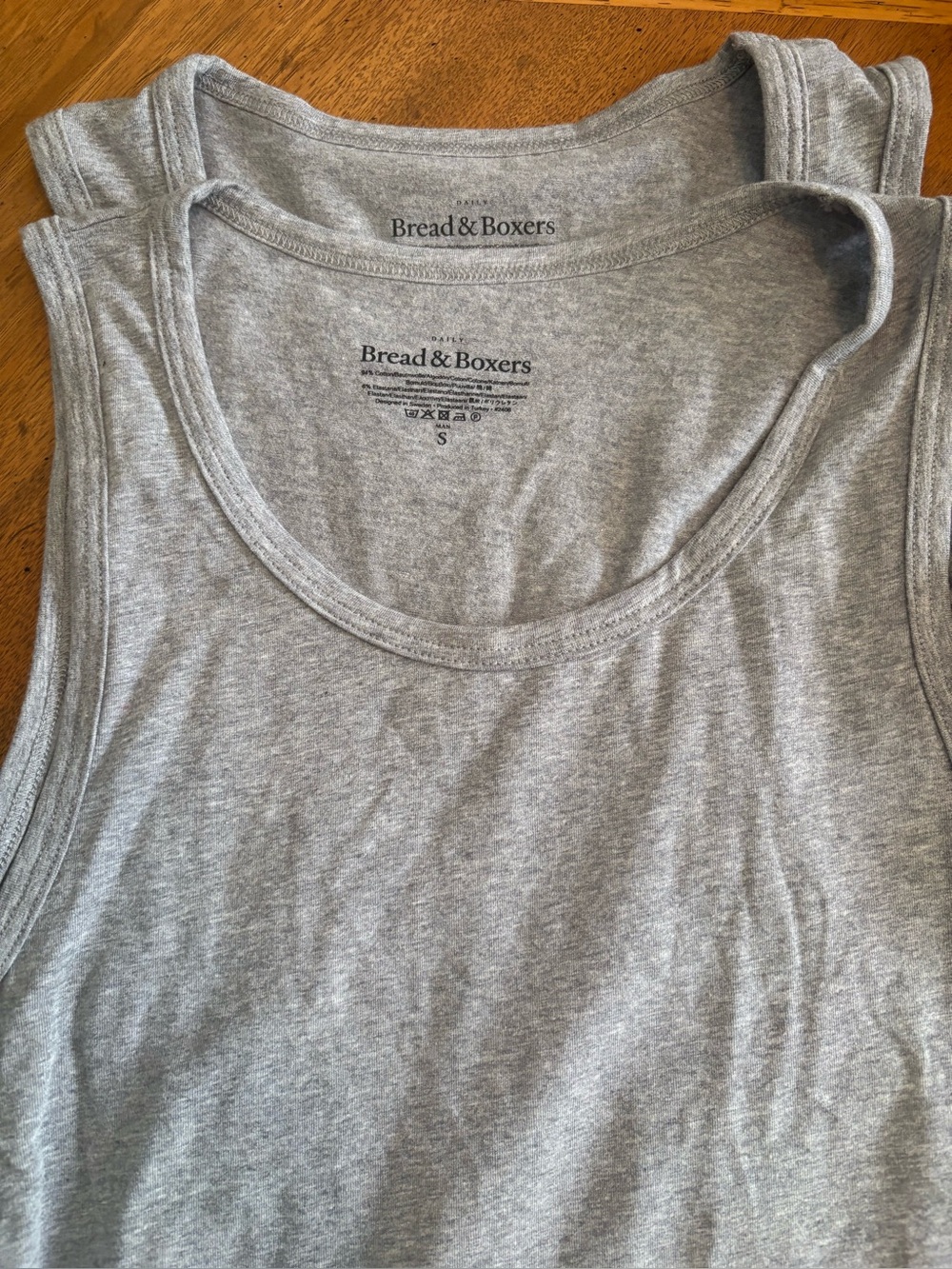Bread & Boxers Men’s Tank Tops Size Small Gray 2 Pack Cotton Blend Basics